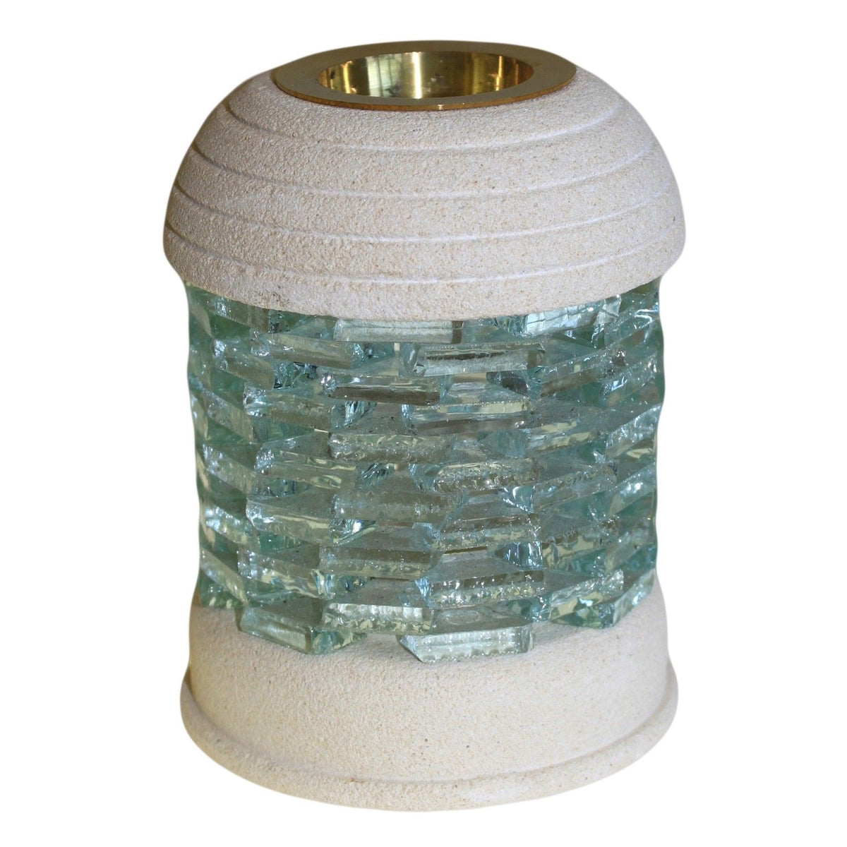 Stone Oil Burner – Round Glass Brick, NooEdge UK