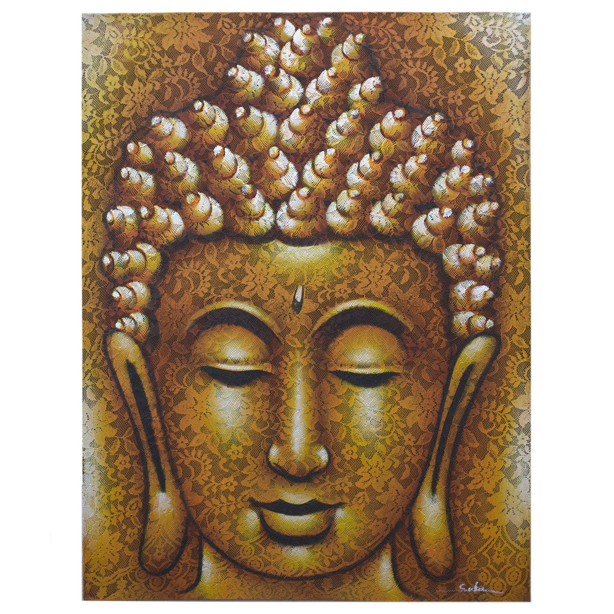 Buddha Painting – Gold Brocade Detail, NooEdge UK