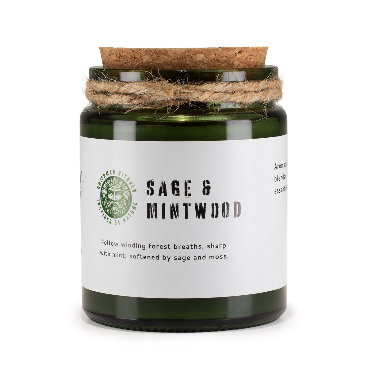 Greenman Woodwick Soy Candle – Sage & Mintwood, NooEdge UK