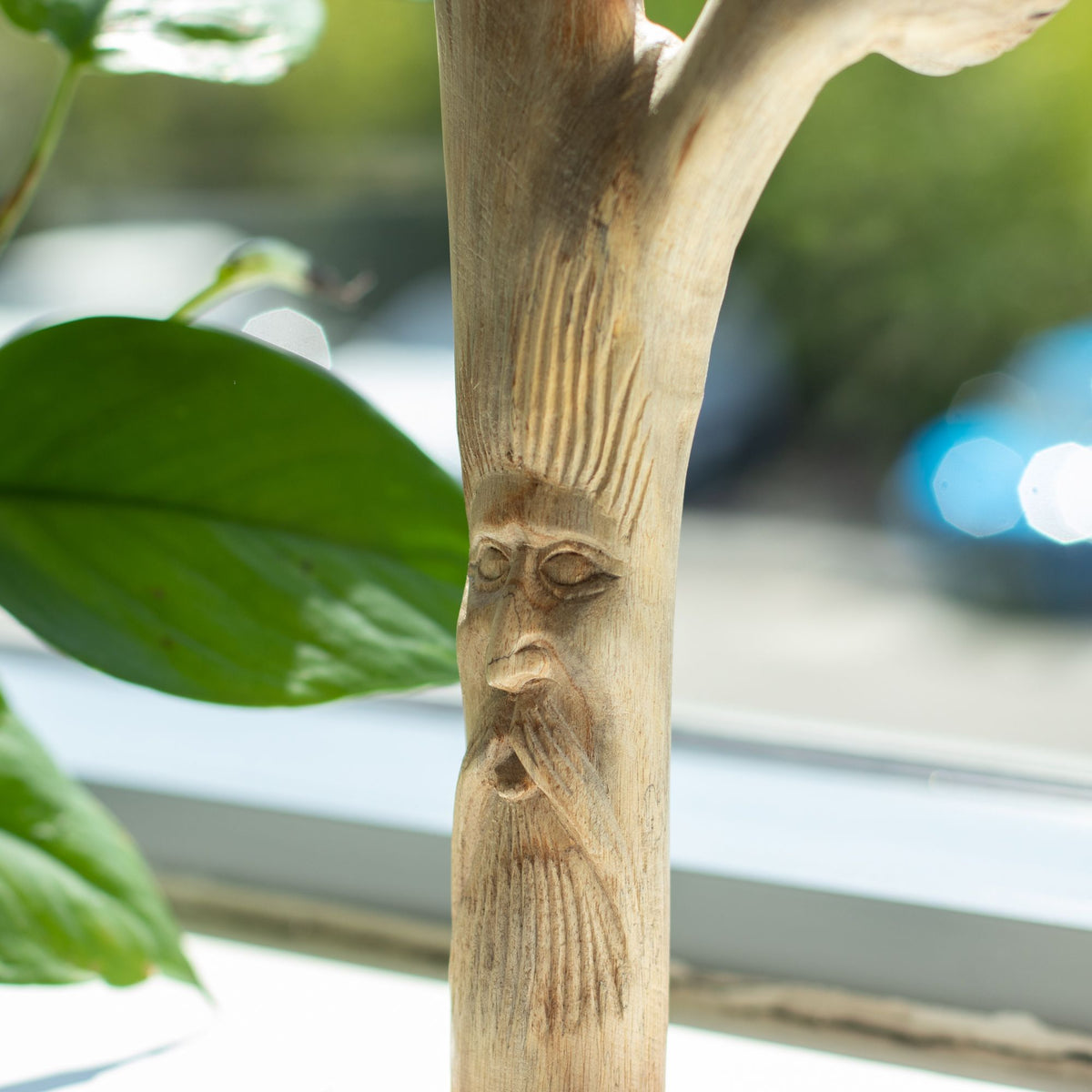 Handmade Parasite Wood Art Carving – Greenman, NooEdge UK