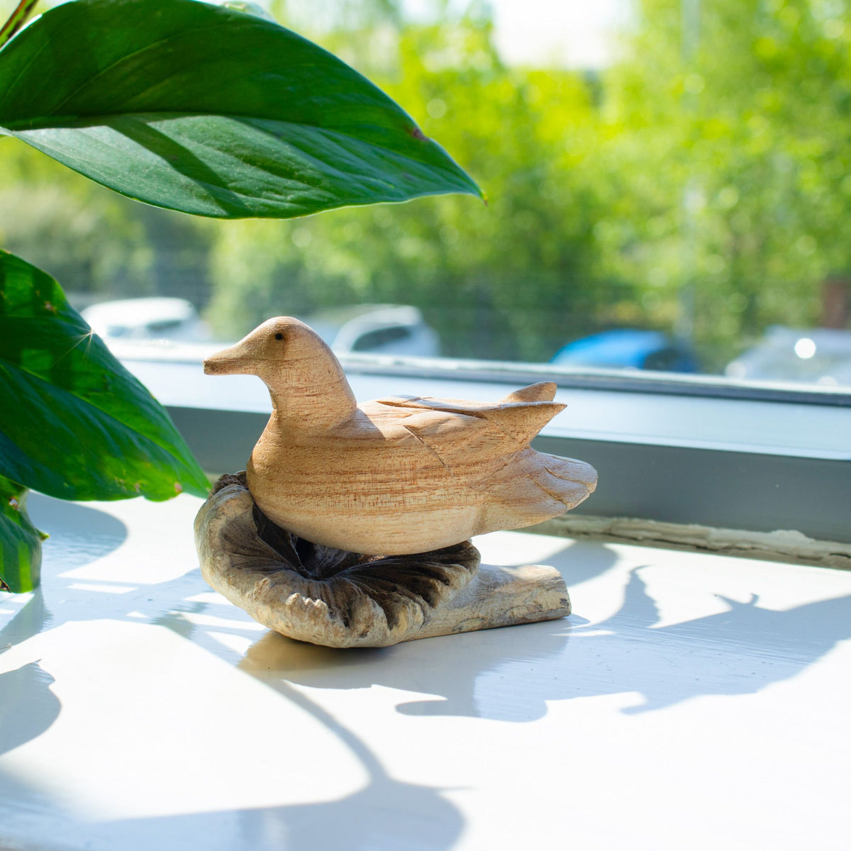 Handmade Parasite Wood Art Carving – Wild Duck Resting, NooEdge UK