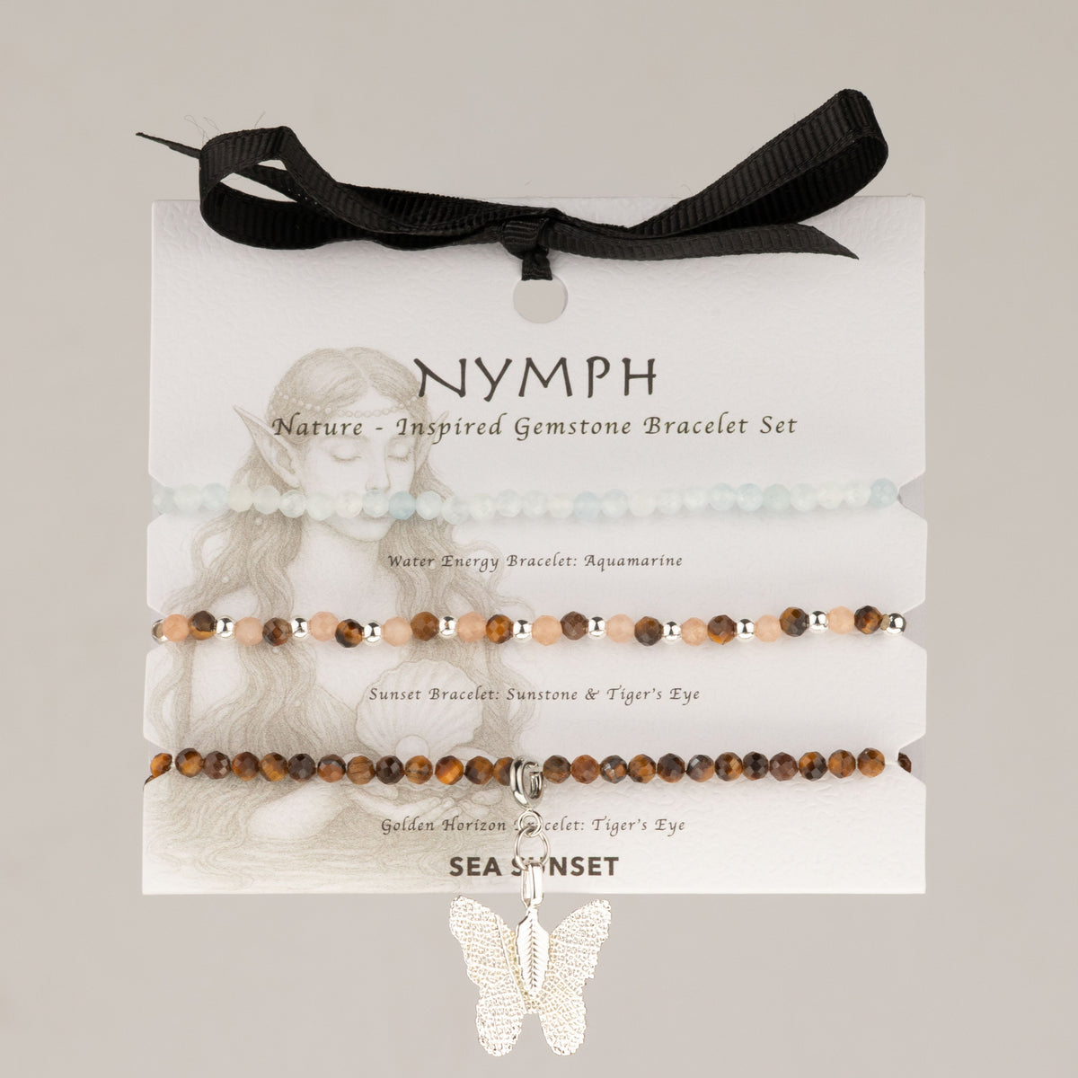 Nymph Spirit Gemstone Bracelet Set – Sea Sunset, NooEdge UK