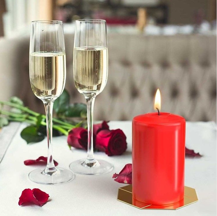 Set of 4 Pillar Candles 40x80mm – front view, NooEdge UK