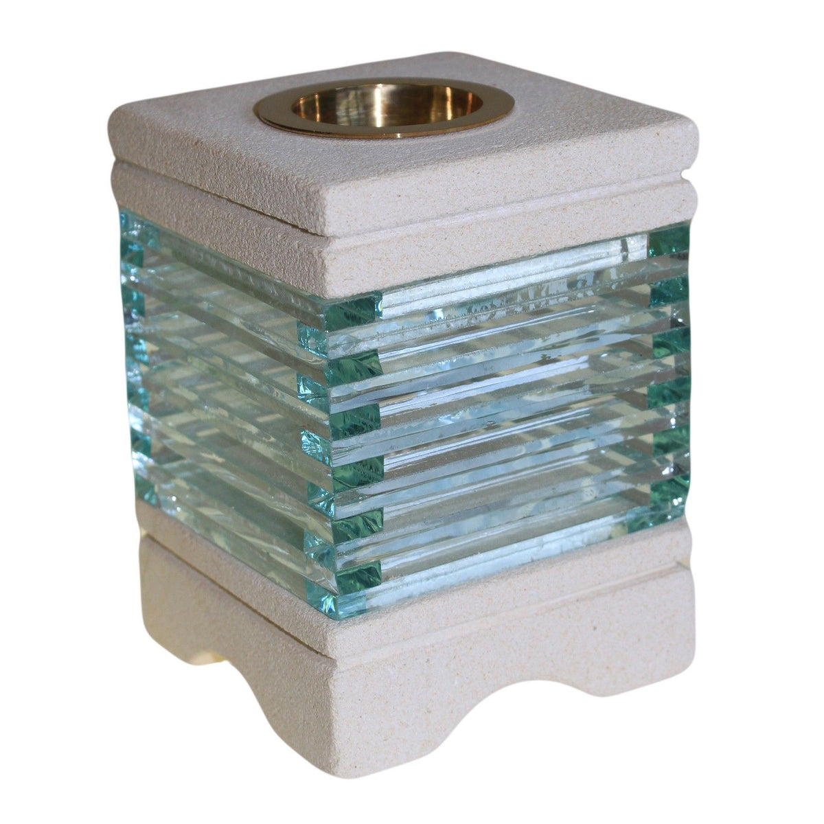 Stone Oil Burner – Square Glass Brick, NooEdge UK