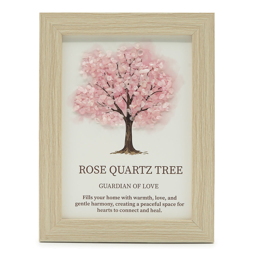 Gemstone Picture Tree of Life – Rose Quartz (20x14.7x1cm), NooEdge UK
