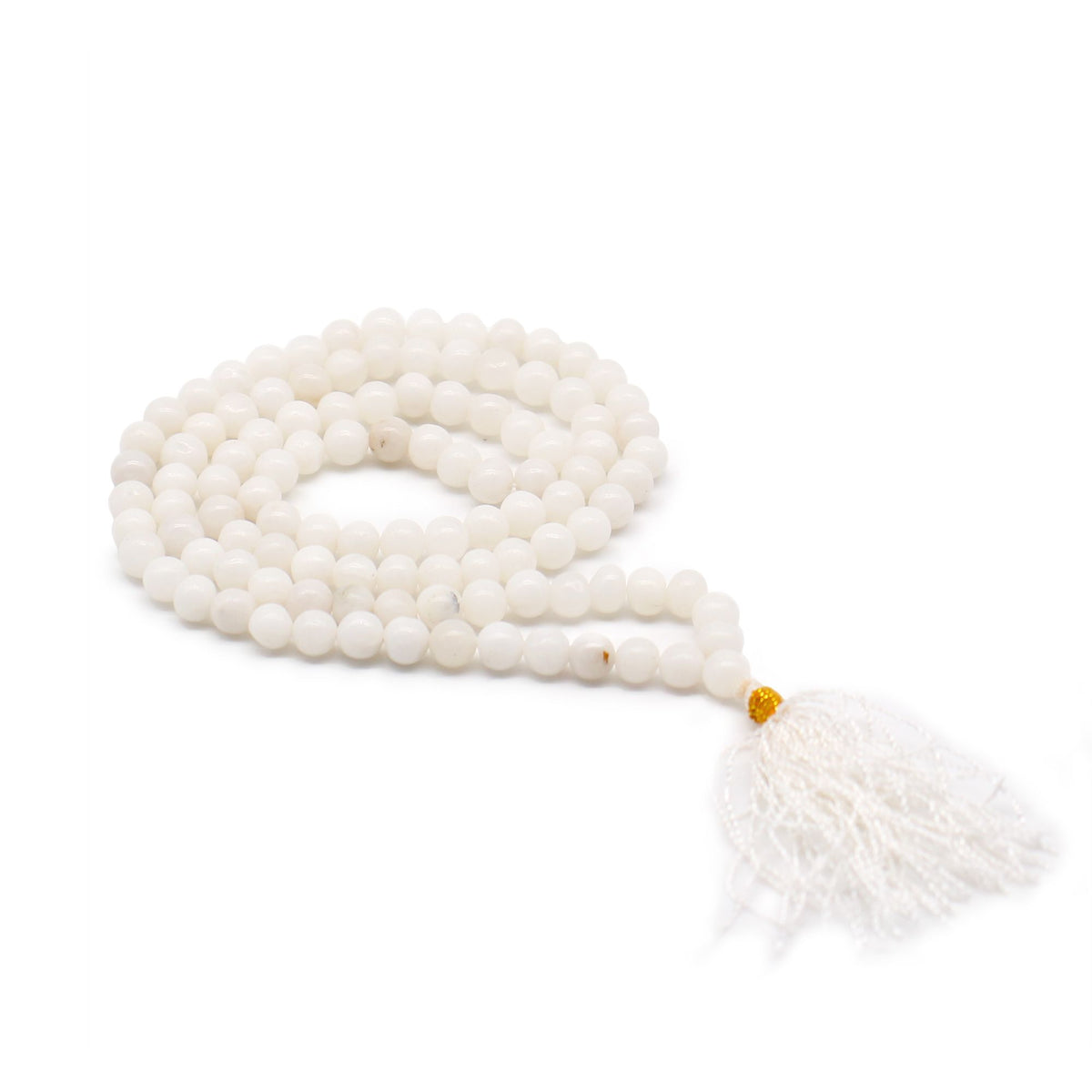 108 Bead Mala – White Quartz, NooEdge UK
