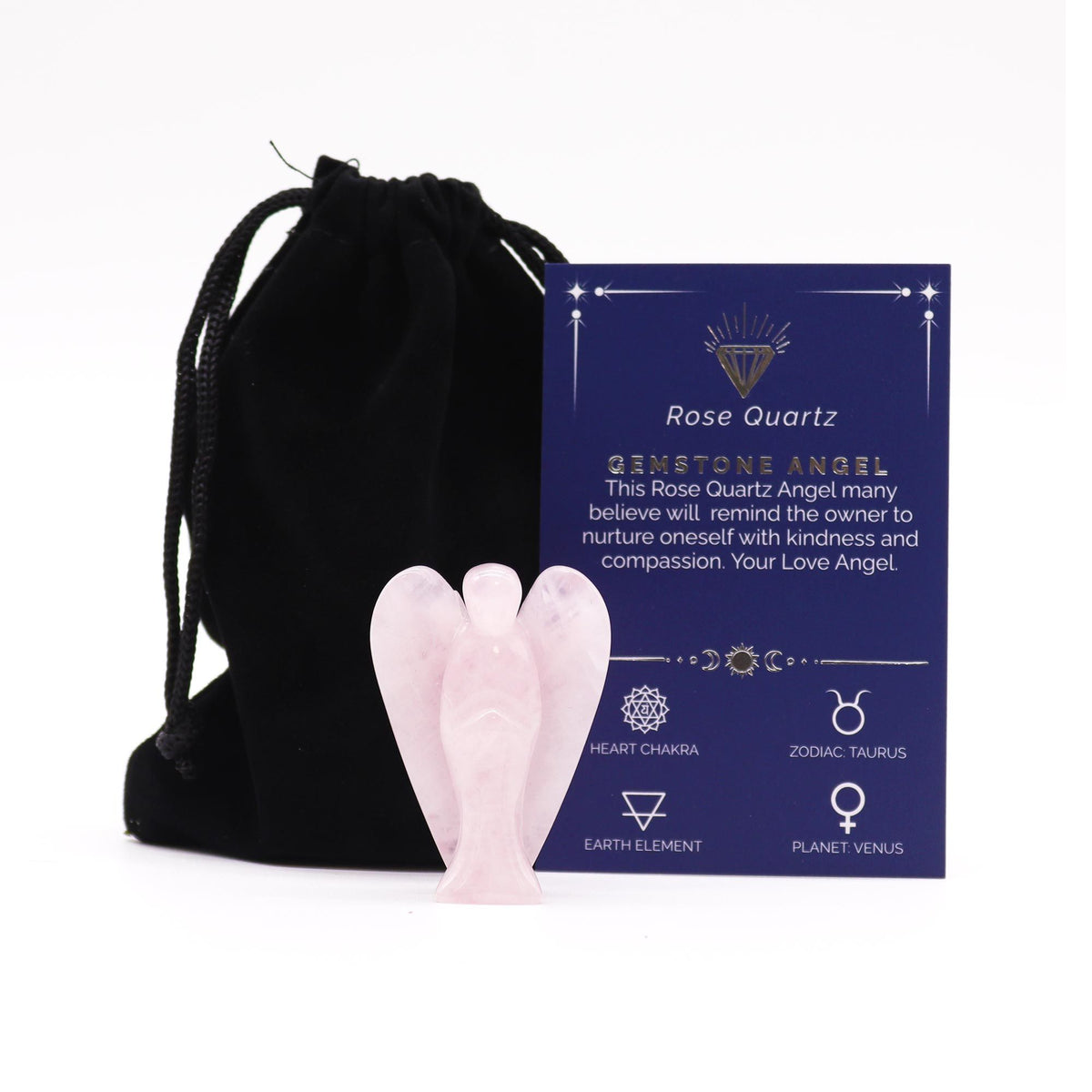 Gemstone Angel Figure – Rose Quartz, NooEdge UK