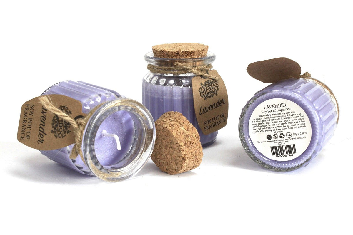 Lavender Soy Pot of Fragrance Candles detail, NooEdge UK