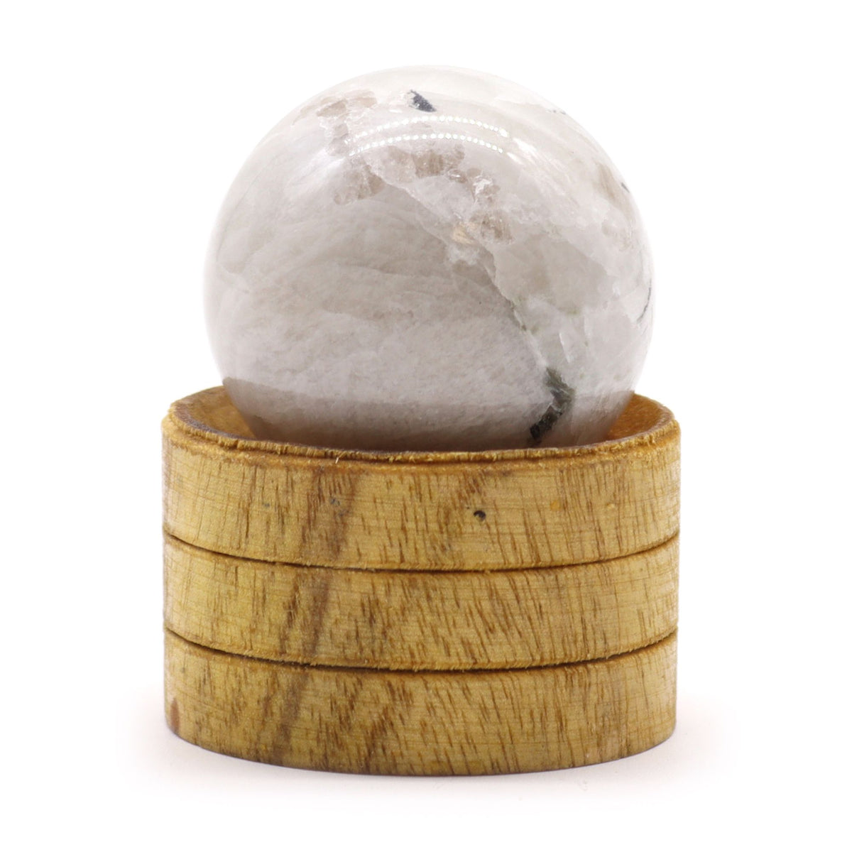 Gemstone Sphere 40mm – Indian Moonstone with Stand, NooEdge UK
