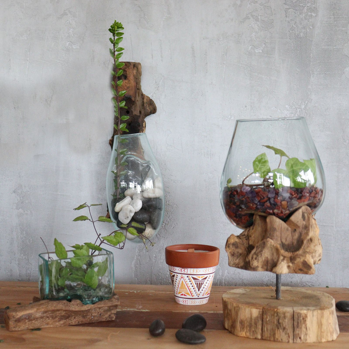 Molten Glass on Wood – Hanging Bowl, NooEdge UK