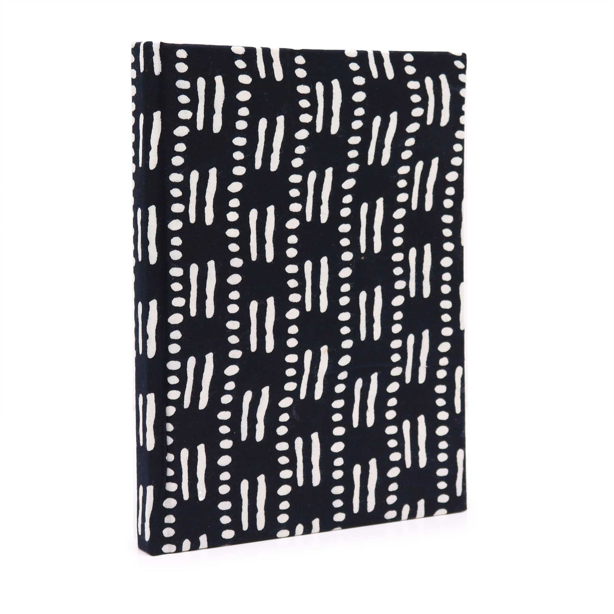 Cotton Bound Notebook 20x15cm 96 Pages – Black Dots & Dashes, NooEdge UK