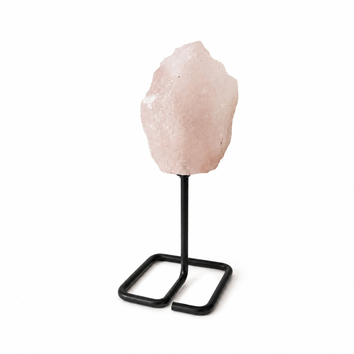 Mineral Specimen on Metal Stand – Rose Quartz, NooEdge UK
