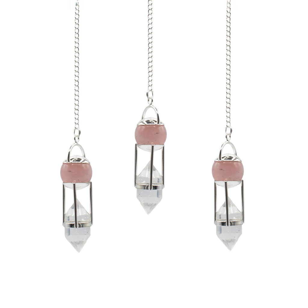 The Heart Whisperer – Double Power Pendulum Rose Quartz Globe Clear Qu – NooEdge UK