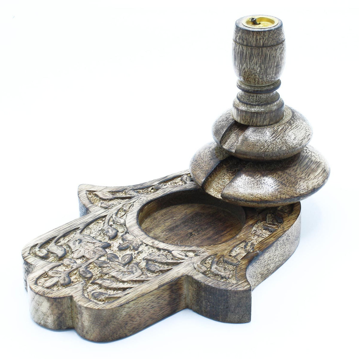 Medium Mango Wood Backflow Burner – Hamsa – NooEdge UK