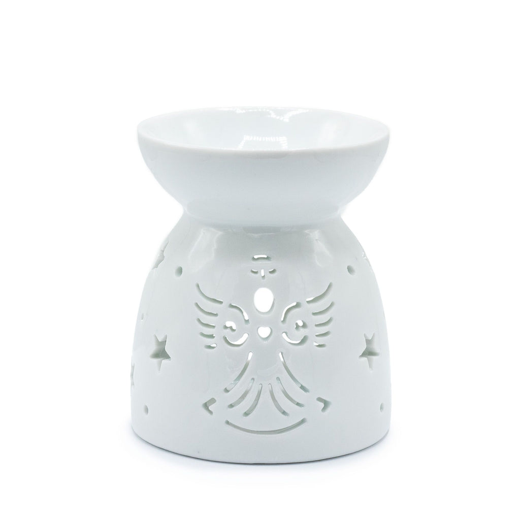 White Angel Cut Out Oil Burner – front view, NooEdge UK