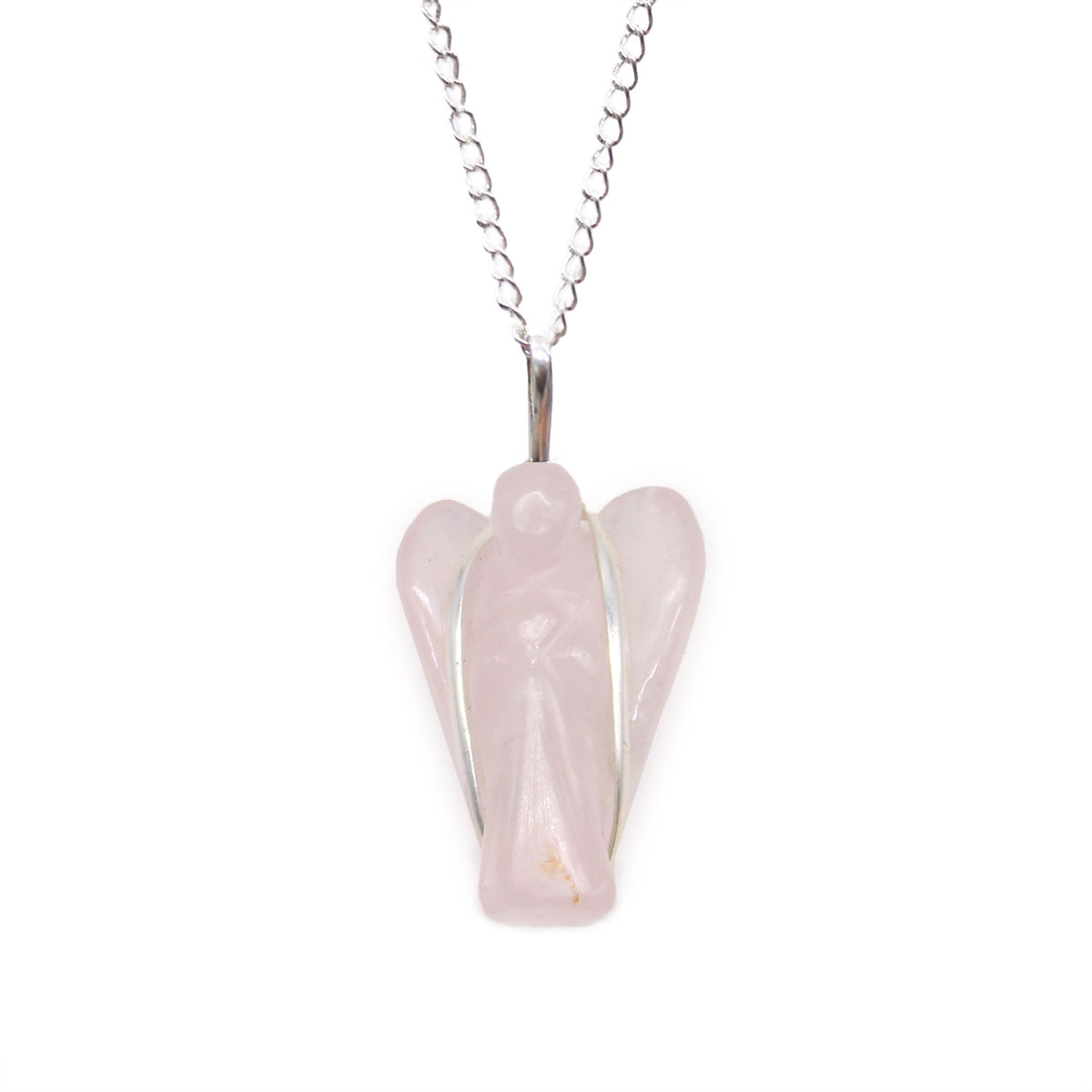 Gemstone Guardian Angel Pendant – Rose Quartz, NooEdge UK