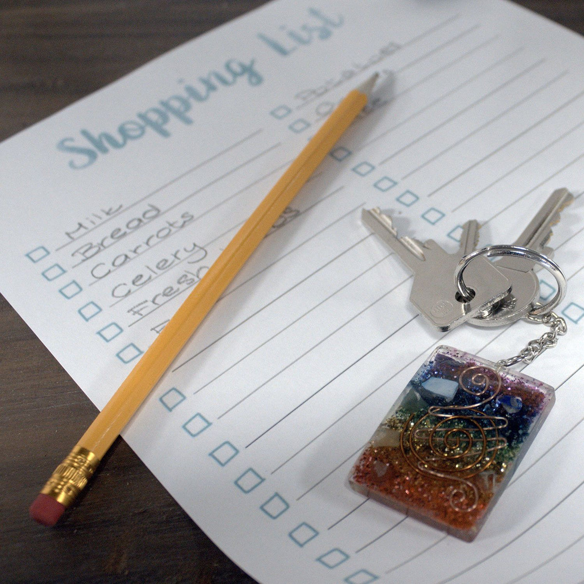 Orgonite Power Keyring – front view, NooEdge UK