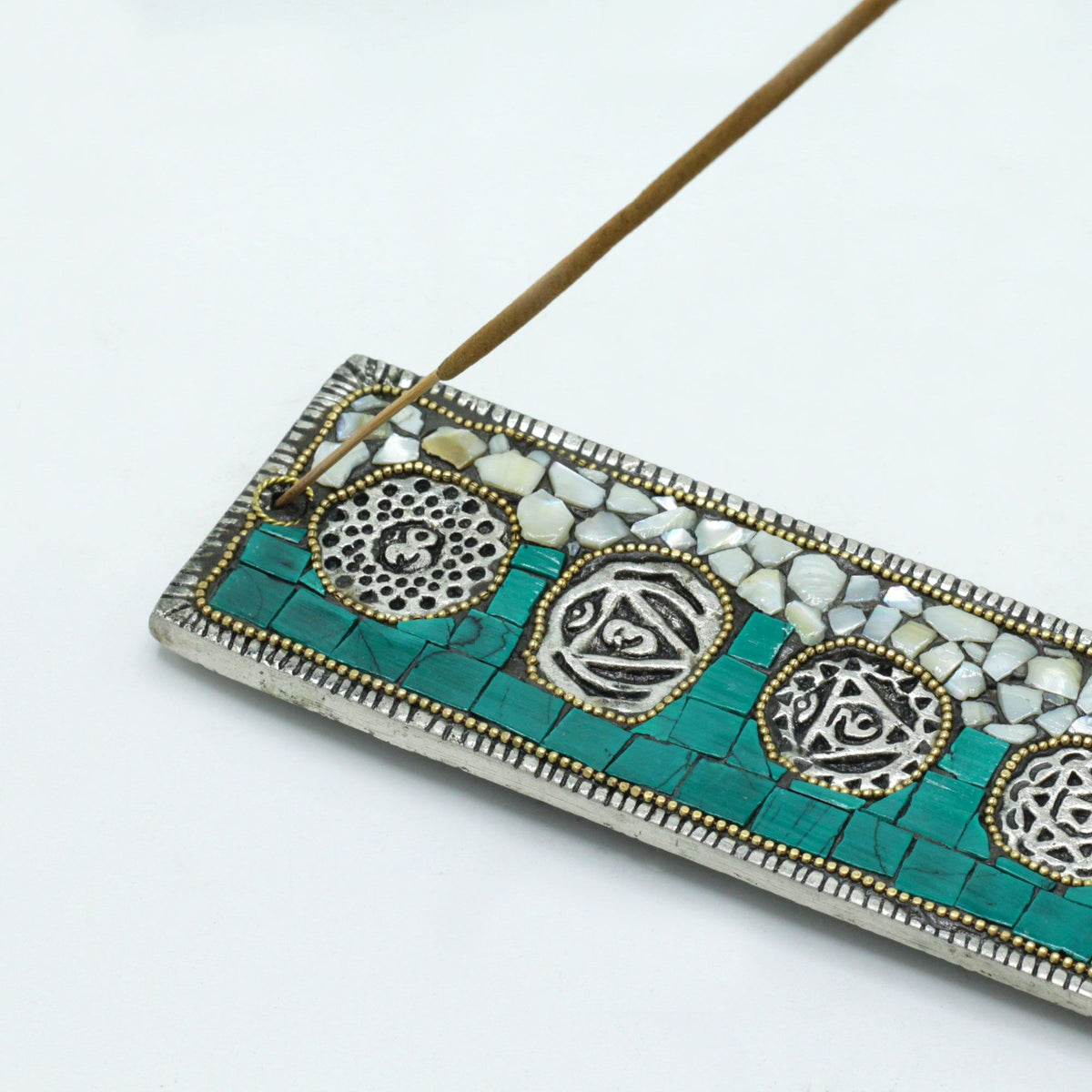 Seven Chakra Tibetan Decor Incense Holder close-up, NooEdge UK