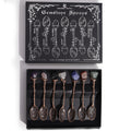 Set of 7 Bronze Gemstone Crystal Witch Spoons, NooEdge UK
