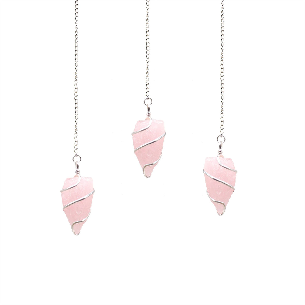 Raw Gemstone Pendulum – Rose Quartz, NooEdge UK
