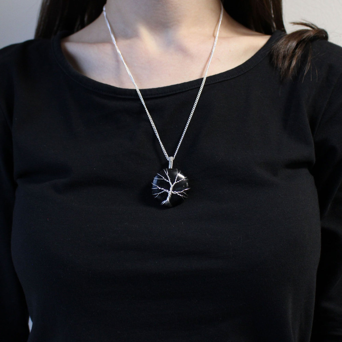 Tree of Life Gemstone Necklace – Black Onyx, NooEdge UK
