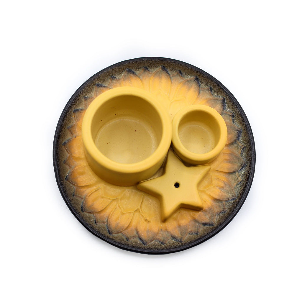 Palo Santo Stick & Smudge Holder Mandala – front view, NooEdge UK