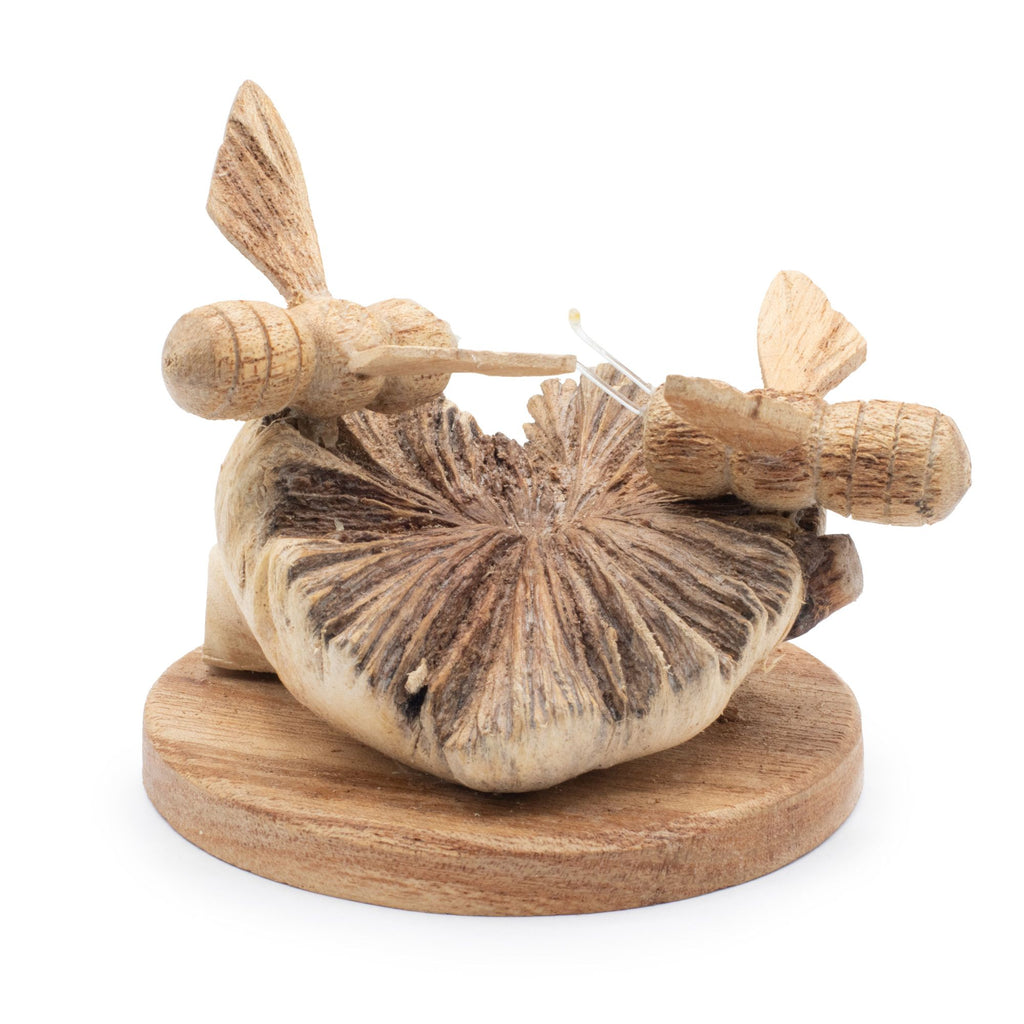 Handmade Parasite Wood Art Carving – Bees in The Works, NooEdge UK