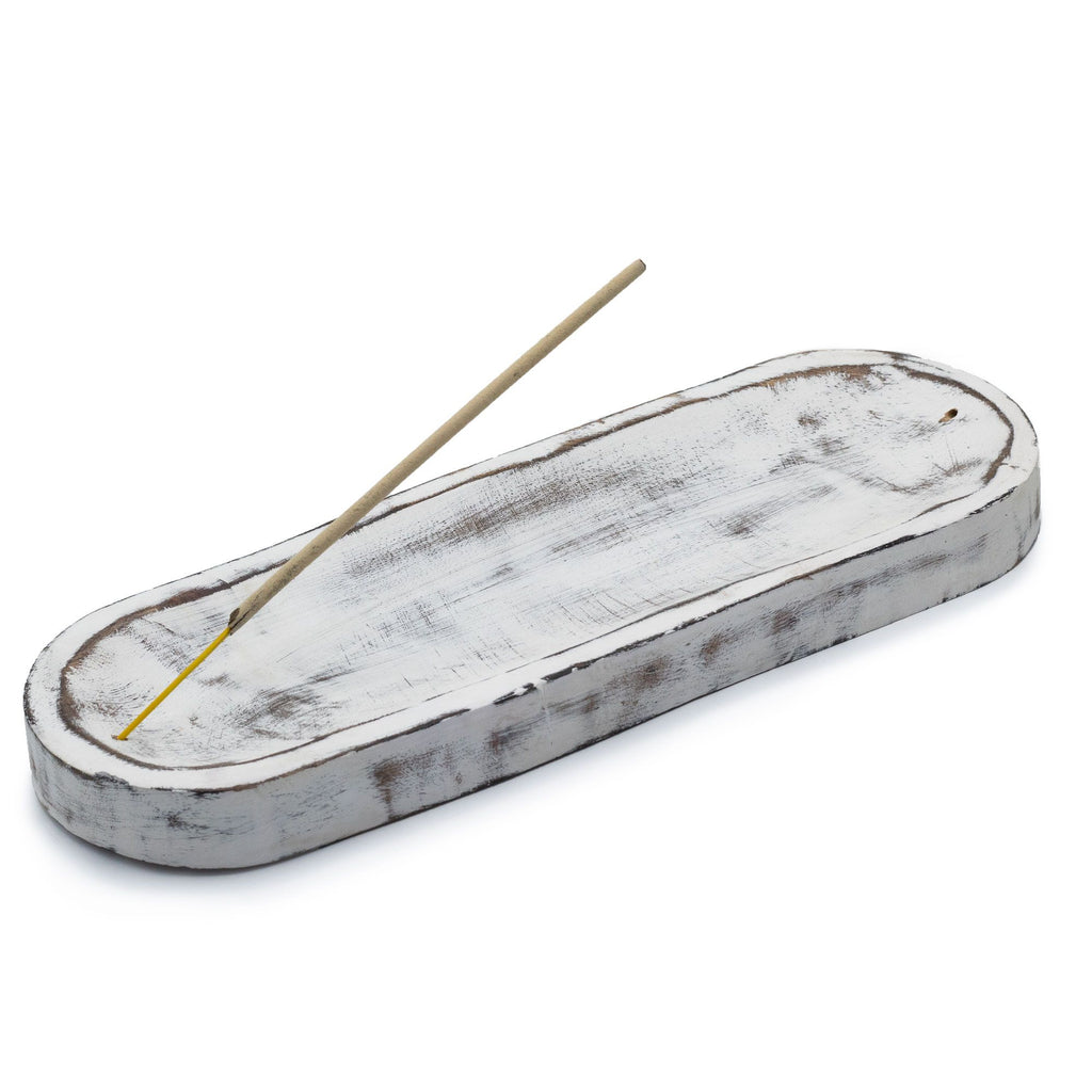 Large Incense Tray 30x10cm – Classic Whitewash, NooEdge UK