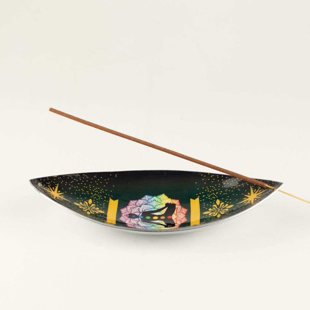 Enamelled Incense Bowl – Aluminium Lotus Buddha Chakra alternate view, NooEdge UK