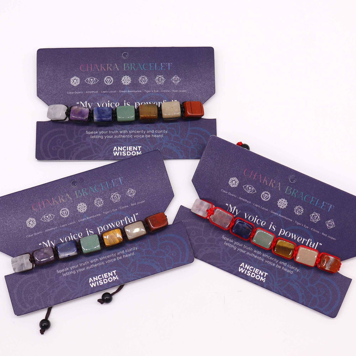 Chakra String Bracelet – front view, NooEdge UK