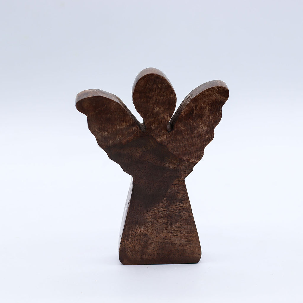 Mango Wood Angel Gold Decor – alternate angle, NooEdge UK