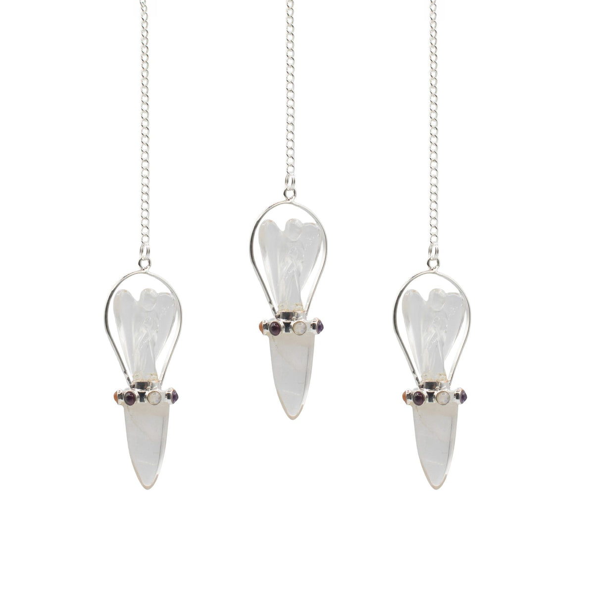 Two Piece Spinning Crystal Pendulum – Celestial Guide Clear Quartz, NooEdge UK