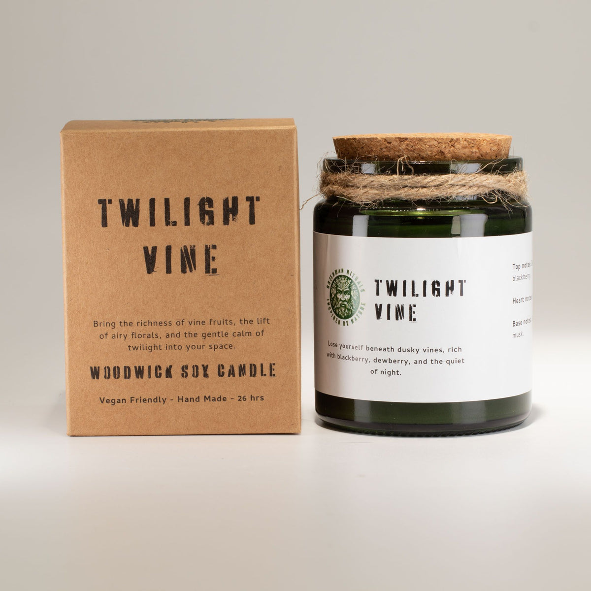 Greenman Woodwick Soy Candle – Twilight Vine, NooEdge UK
