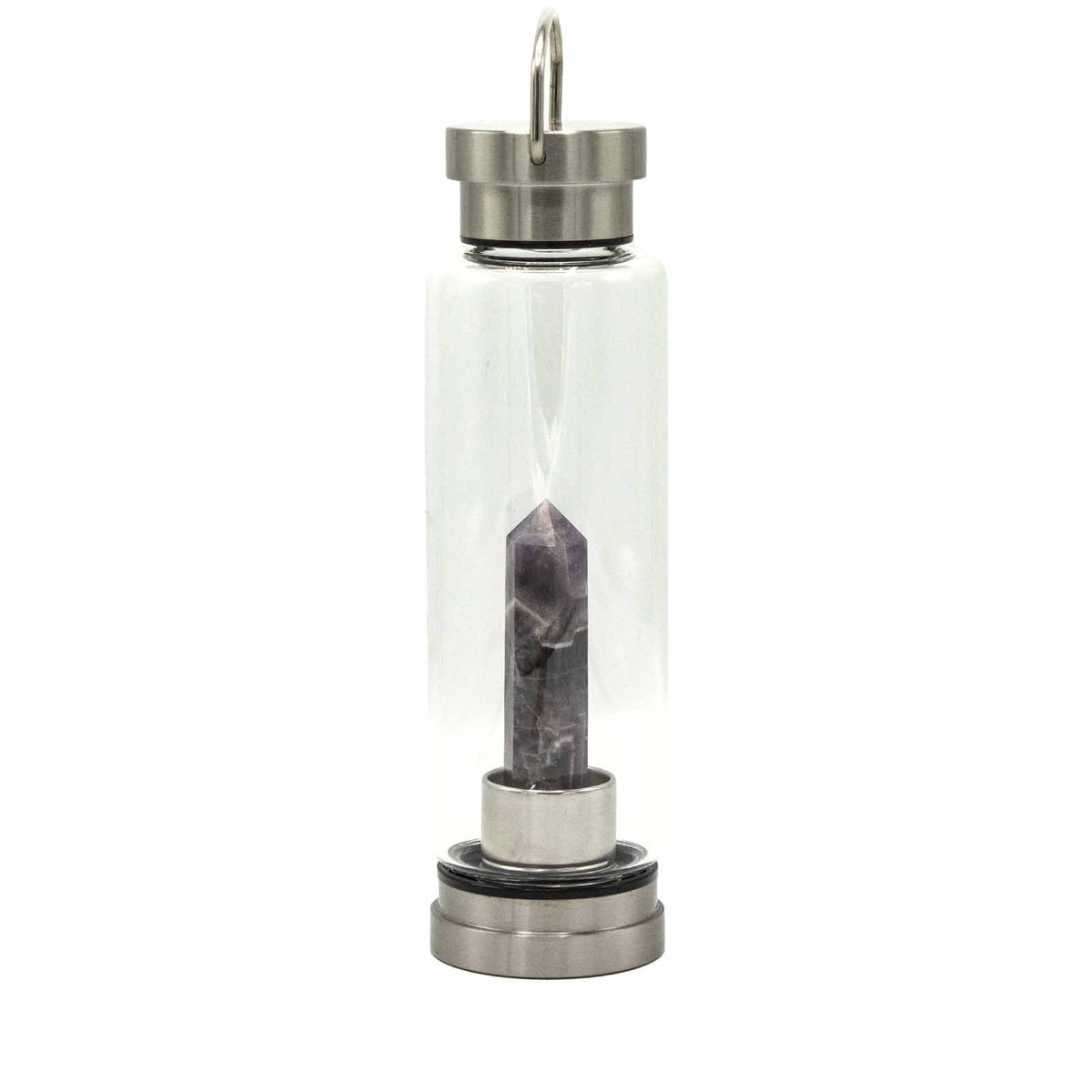 Amethyst Crystal Infused Glass Water Bottle – Obelisk | NooEdge
