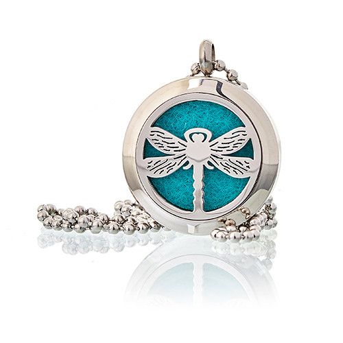 Aromatherapy Diffuser Necklace – Dragonfly 25mm, NooEdge UK