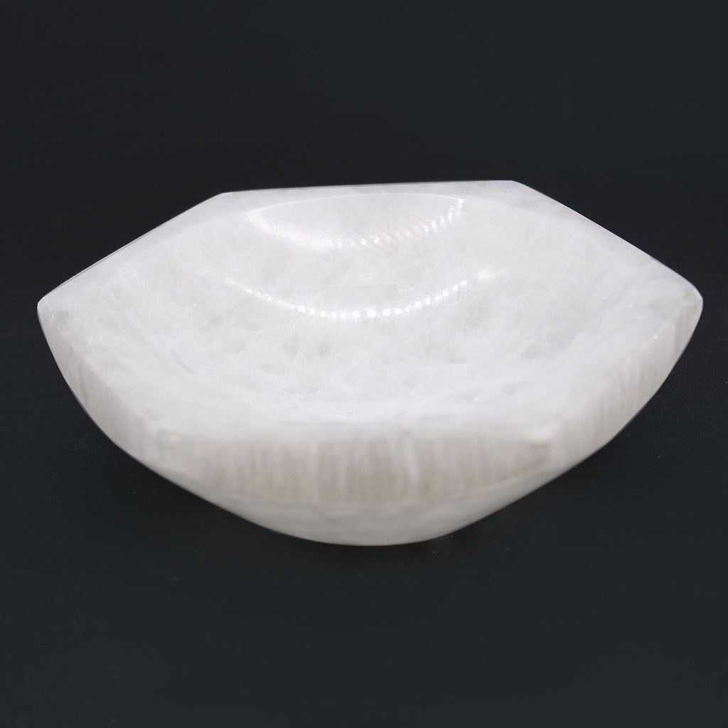 Selenite Hex Bowl – 15cm close-up, NooEdge UK