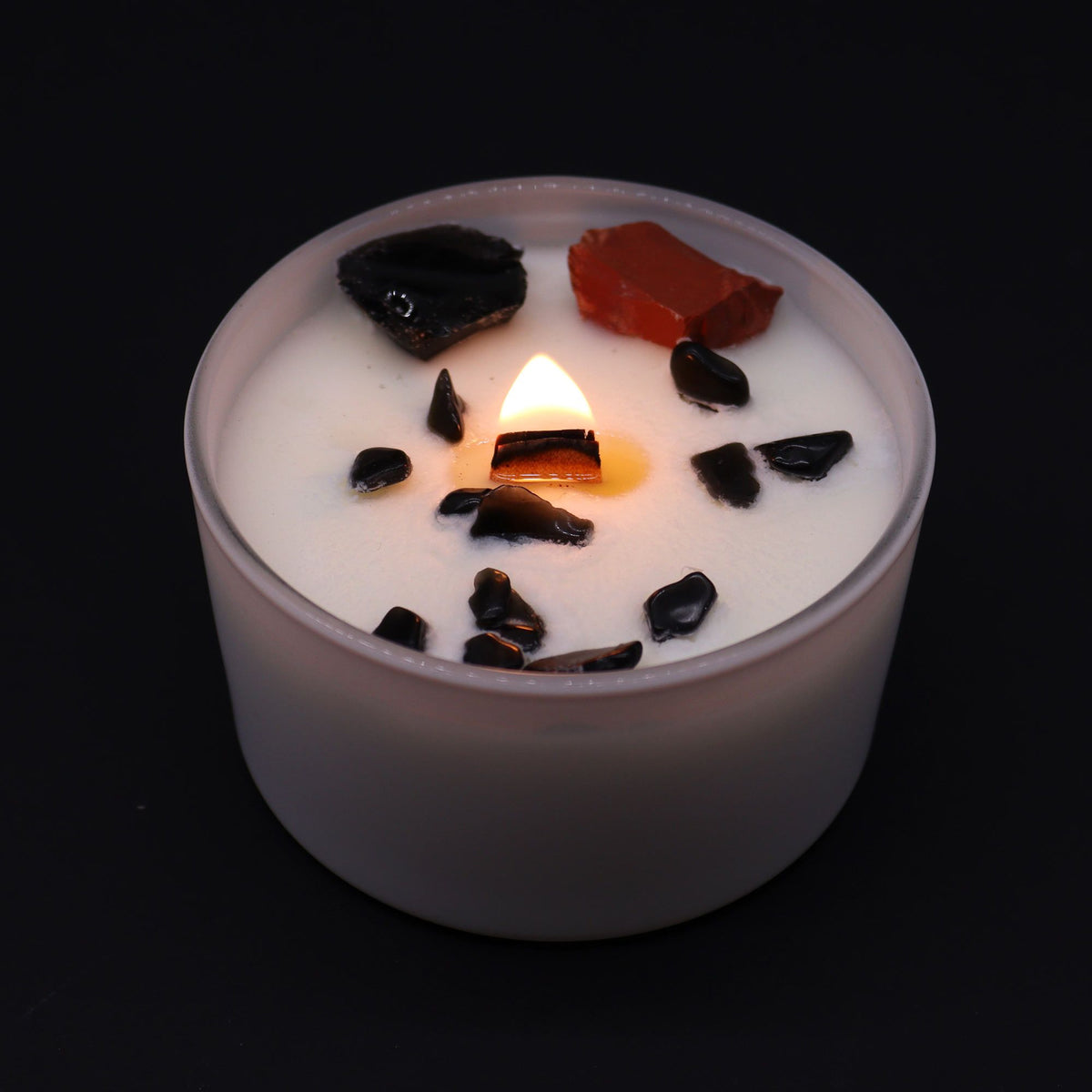 Chakra Crystal Candles – Root Chakra close-up, NooEdge UK