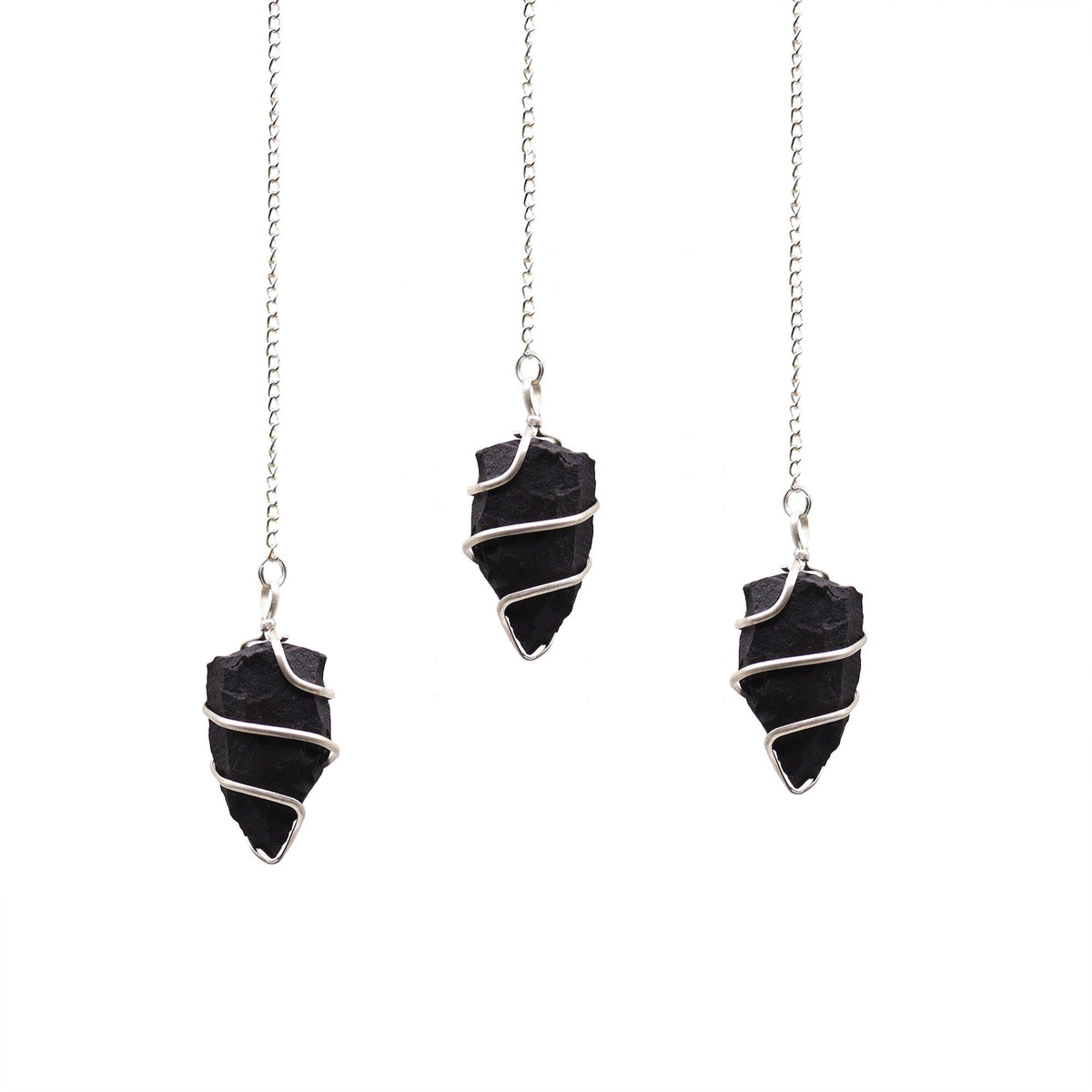 Raw Gemstone Pendulum – Black Agate, NooEdge UK