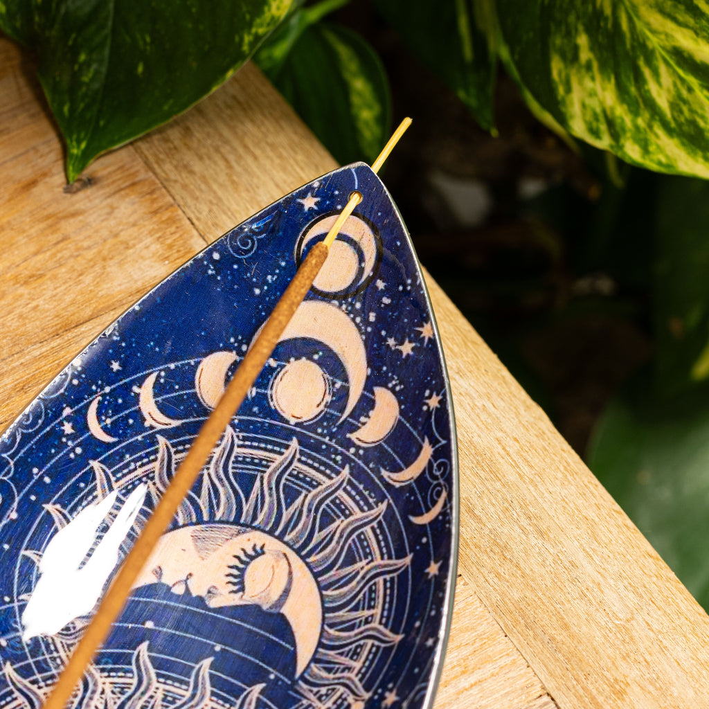Enamel Incense Bowl Aluminium – front view, NooEdge UK