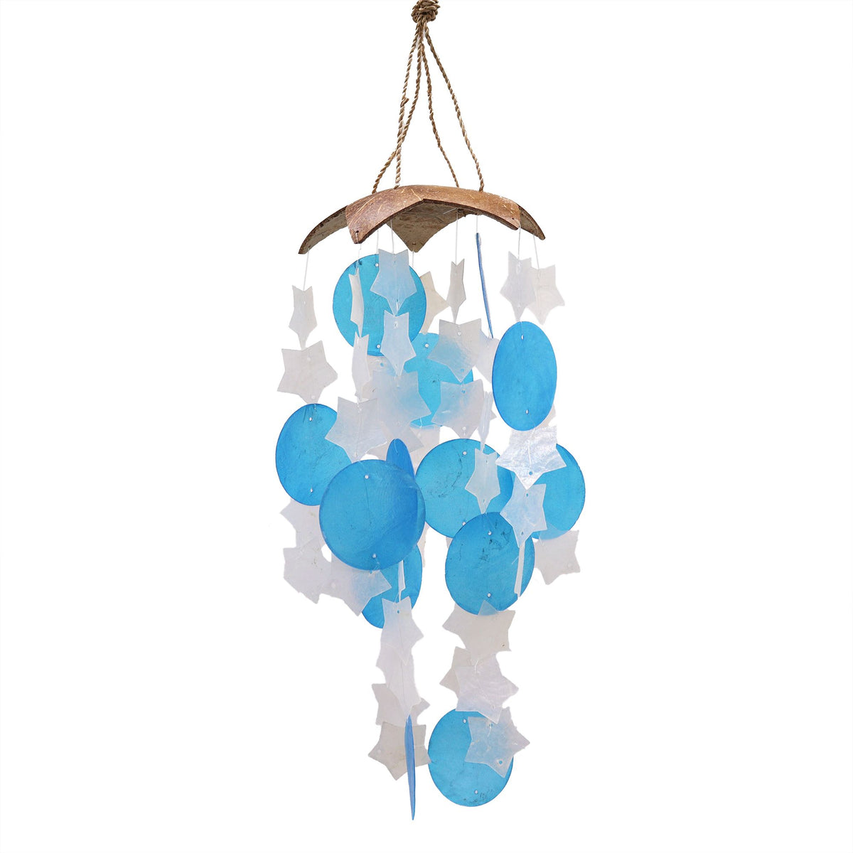 Coconut & Capiz Star Windchime 30cm, NooEdge UK