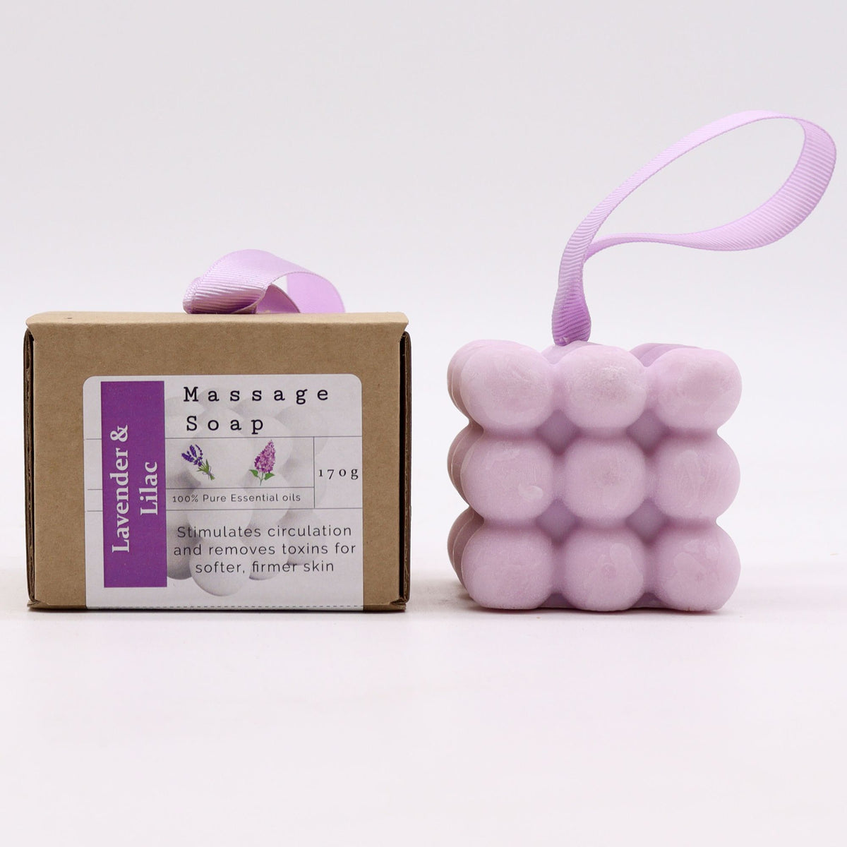 Boxed Single Massage Soaps – Lavender & Lilac, NooEdge UK