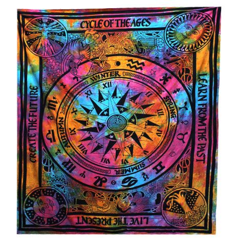 Double Cotton Bedspread + Wall Hanging – Circle of Ages, NooEdge UK