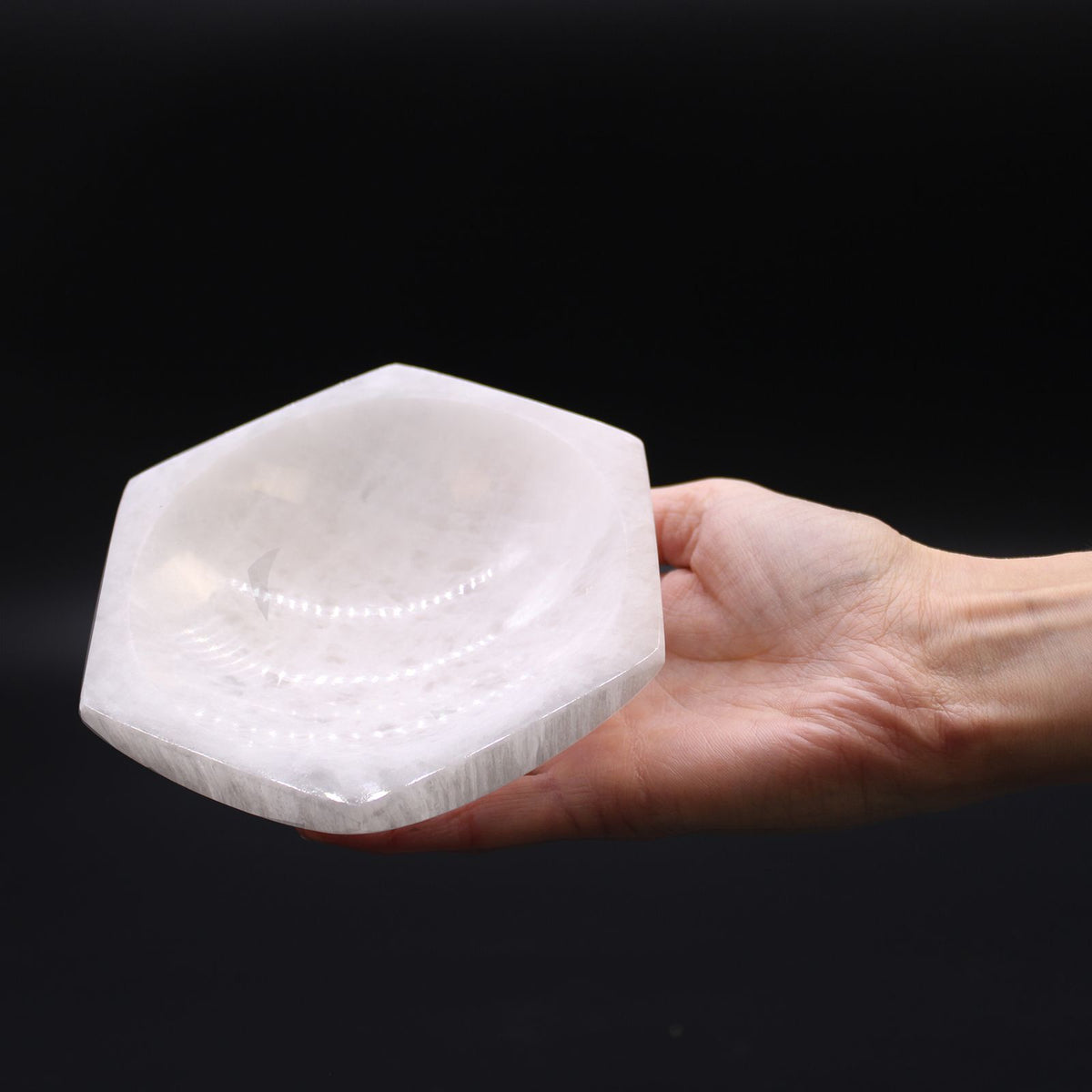 Selenite Hex Bowl – 15cm – NooEdge UK