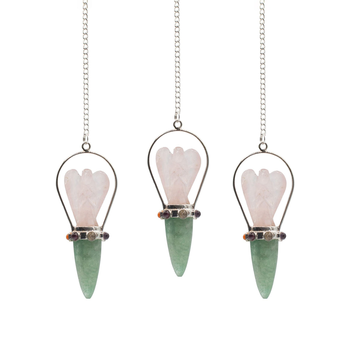 Two Piece Spinning Crystal Pendulum – The Heart Oracle Rose Quartz & Green Aventurine, NooEdge UK