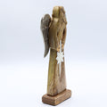 Large Mango Wood Angel with Metal Wings – Peace, NooEdge UK