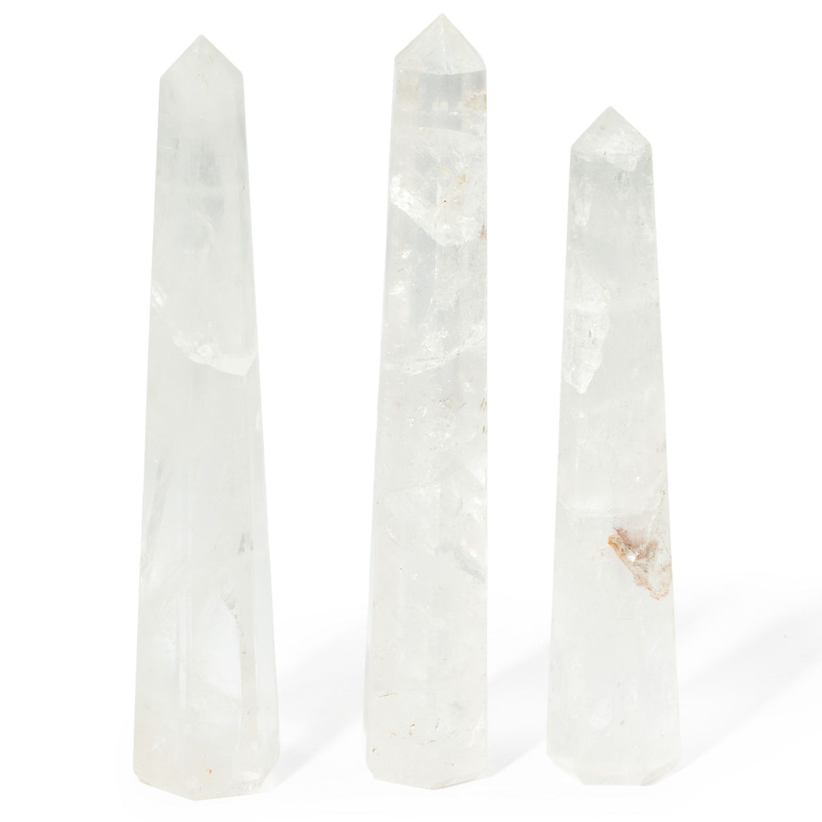 Gemstone Six Face Obelisk Points approx 17cm – Rock Crystal detail, NooEdge UK
