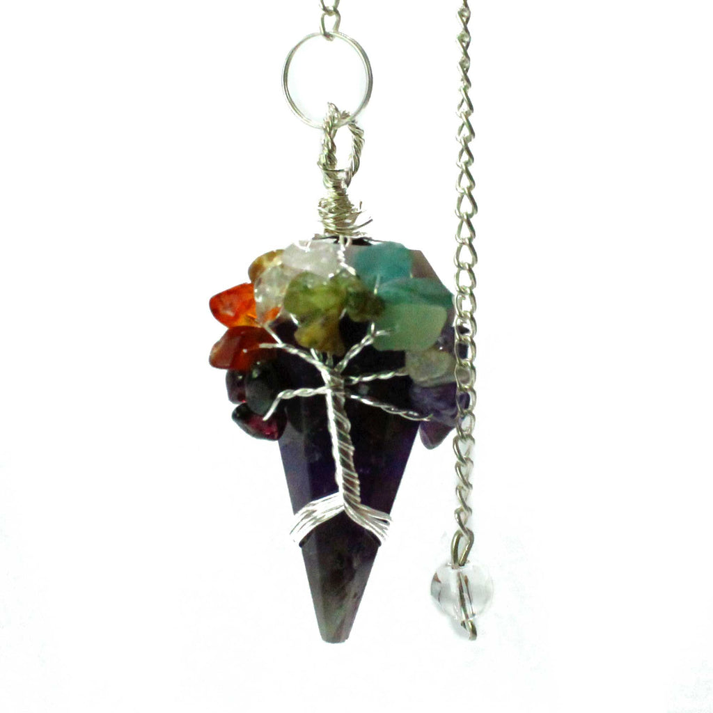 Magic Pendulum – Seven Chakra Amethyst detail, NooEdge UK
