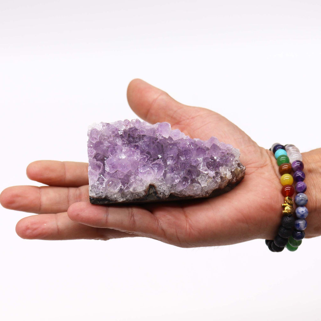 Medium Natural High Grade Amethyst Standing Cluster (approx 350 – 450g – NooEdge UK