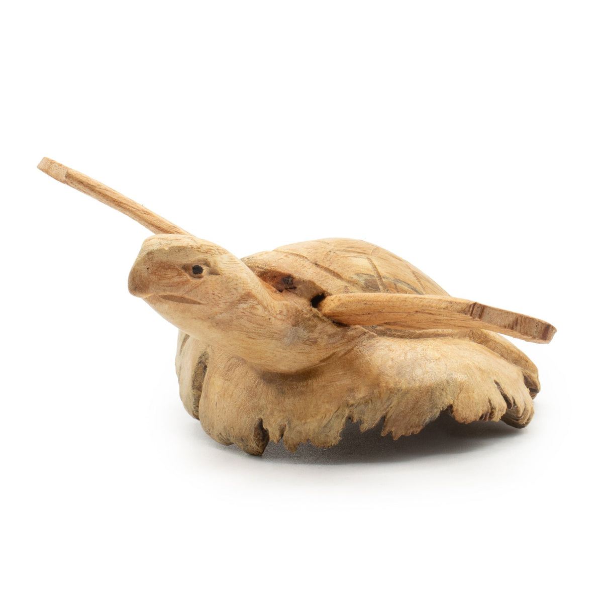 Handmade Parasite Wood Art Carving – Rising Sea Turtle, NooEdge UK