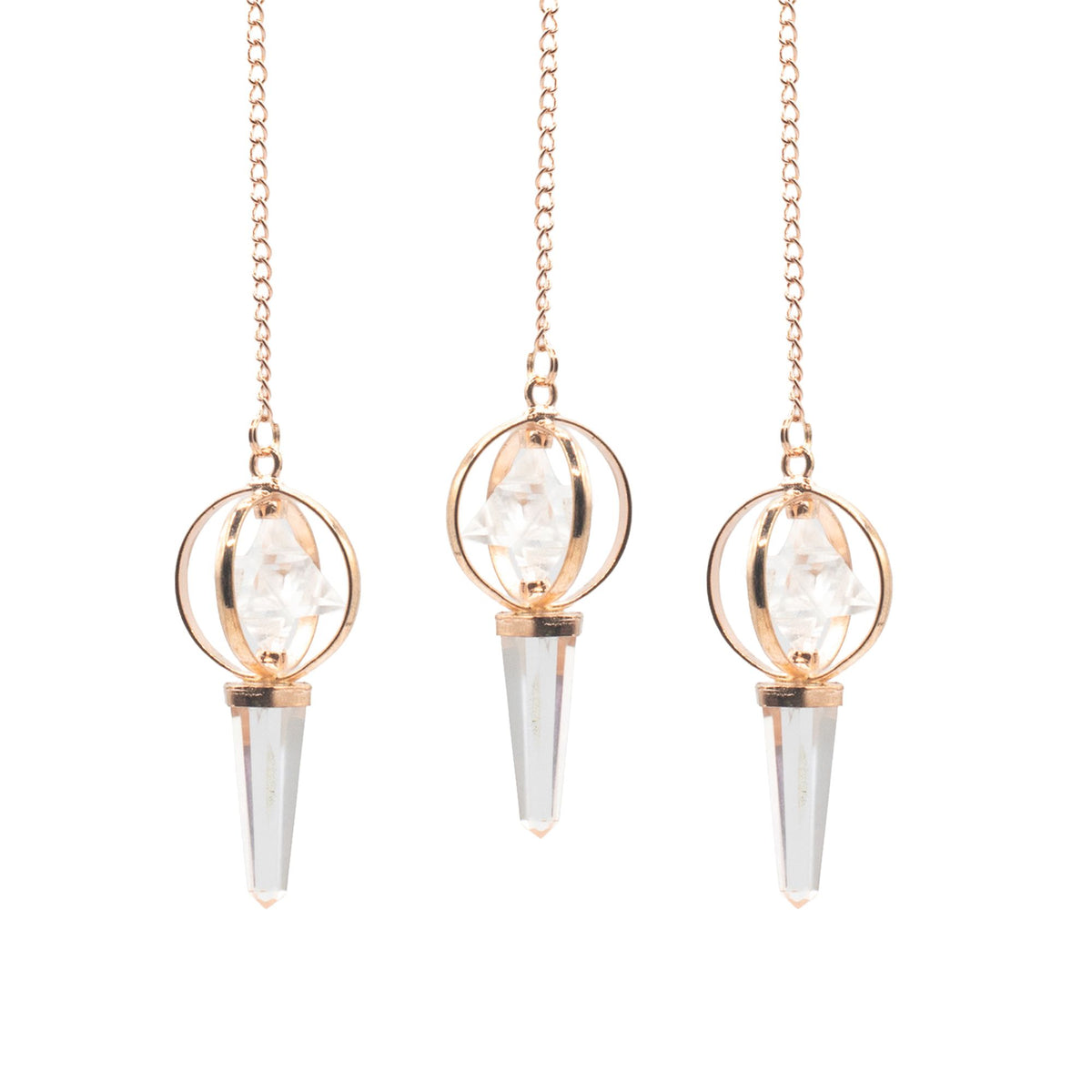 Two Piece Spinning Crystal Pendulum – Stellar Gateway Clear Quartz, NooEdge UK